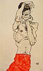 Standing Male Nude with a Red Loincloth by Egon Schiele